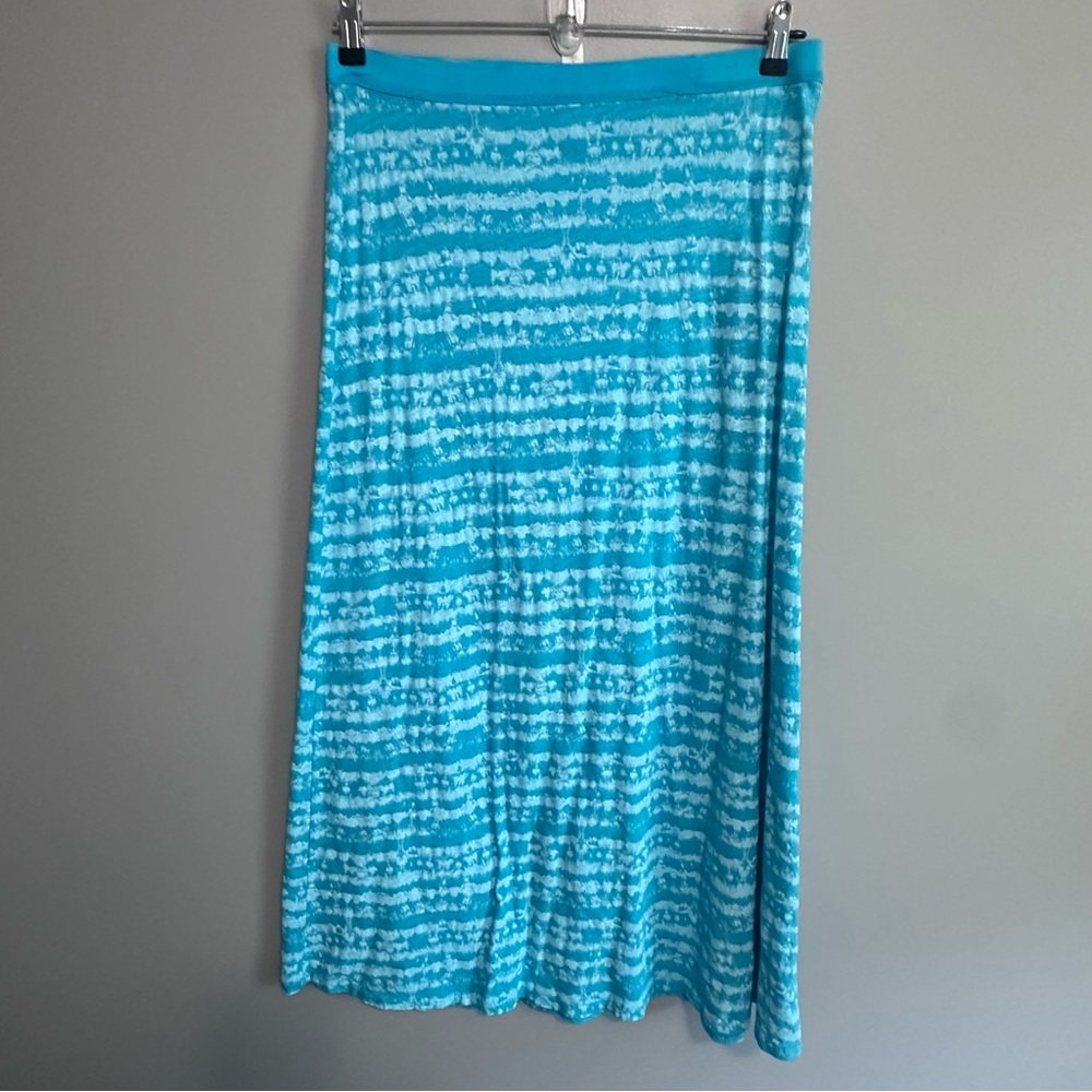 Fresh Produce Skirt Large Maxi Blue Pull On Long Beach 90s Cotton Casual